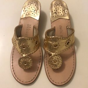 Jack Rogers Gold Wedge Sandals